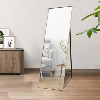 Simplie Fun Full Length Mirror Standing Gold 65''x22'' for Bedroom with Aluminum Frame, Large Full Body Floor Mirror Wall Hanging or Leaning Modern Decor for Dres