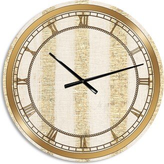 Designart 'Gold Glam Stipes Pattern' Modern Glam Wall CLock