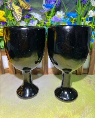 Unique Black Obsidian Wine Glass, Jewelrylous Crystal Goblet Mug, Gemstone Cup, Witchy Gift For Him, Dad Drinking Birthday