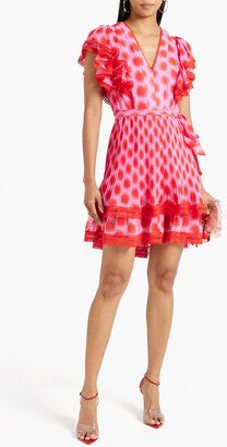 Pippa ruffled printed chiffon mini dress