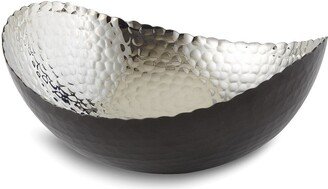 Curata Medium Black Finish with Nickel-Tone Interior Hammered Eclipse Bowl