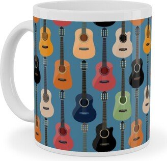 Mugs: Guitars - Blue Ceramic Mug, White, 11Oz, Blue