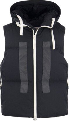 Logo-Printed Zipped Down Gilet