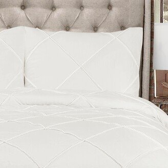 Diamond Pom Pom 3-Piece Full/Queen Comforter Set