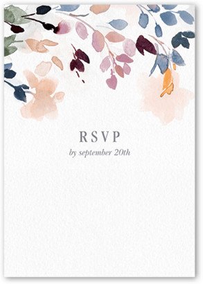 Rsvp Cards: Wild Watercolor Wedding Response Card, Blue, Matte, Signature Smooth Cardstock, Square