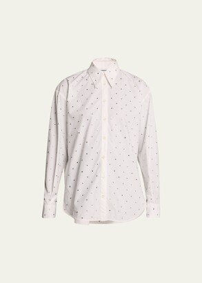Rabanne Rhinestone-Embellished Button Down Dress Shirt