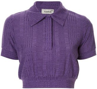 Cropped Knit Polo Shirt