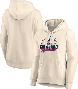 Women's Branded Cream Co Rockies Carry the Puck Pullover Hoodie Sweatshirt