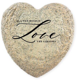 Garden Stones: Love Is All You Need Garden Stone, Heart Shaped Garden Stone (9X9), White