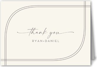 Wedding Thank You Cards: Adorned Arc Thank You Card, White, 3X5, Matte, Folded Smooth Cardstock