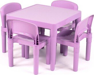 5pc Kids' Lightweight Plastic Table and Chair Set