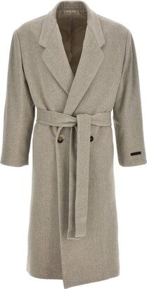 Belted Button-Up Coat