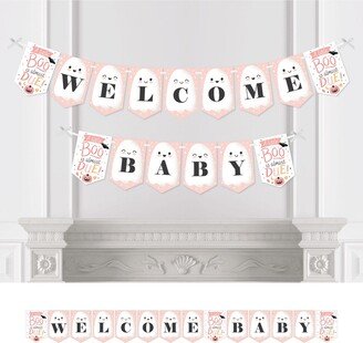 Big Dot Of Happiness Pastel Halloween Pumpkin Baby Shower Bunting Banner - Welcome Baby