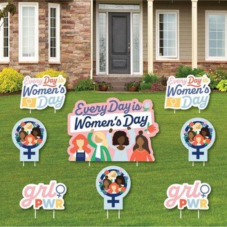 Big Dot Of Happiness Women's Day - Outdoor Lawn Decorations - Feminist Party Yard Signs - Set of 8