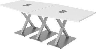 Skutchi Designs, Inc. 8 Person Hexagon Conference Room Table With X Bases Electrical Modules