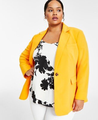 Plus Size Bi-Stretch One-Button Jacket, Created for Macy's