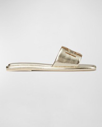 Double T Sport Metallic Slide Sandals