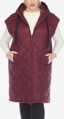 Plus Size Diamond Quilted Hooded Puffer Vest