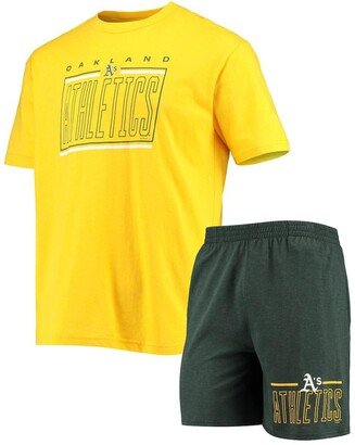 Men's Concepts Sport Green, Gold Oakland Athletics Meter T-shirt and Shorts Sleep Set - Green, Gold