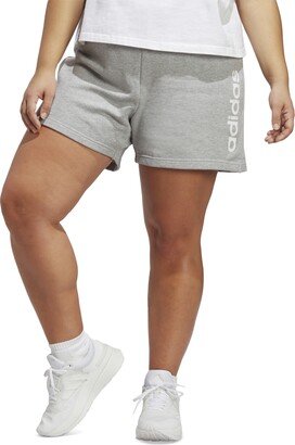 Plus Size Essential Slim Shorts - Medium Grey Heather/white