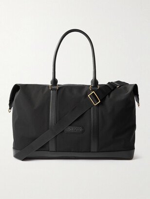 Leather-Trimmed Nylon Weekend Bag