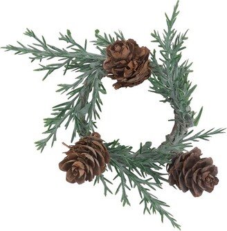 Saro Lifestyle Pine Cone Napkin Ring, Green (Set of 4)