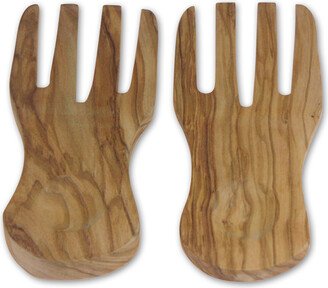 Berard Olive Wood Salad Serving Hands, 2 Piece Set