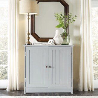 Bathroom Floor Storage Cabinet with Adjustable Shelf in White