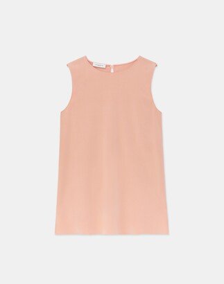 Adela Sleeveless Blouse In Silk Crepe De Chine