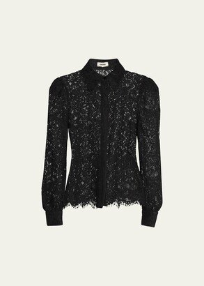 Jenica Lace Long-Puffed Sleeve Blouse