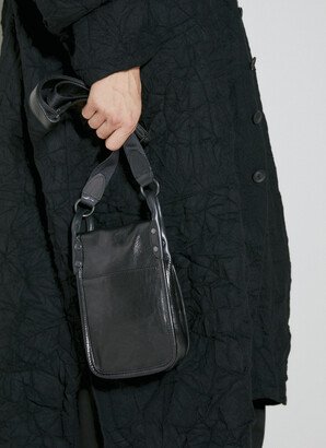 Drum Leather Flap Mini Shoulder Bag - Man Crossbody Bags Black One Size