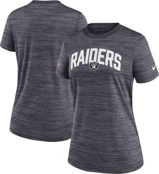 Women's Black Las Vegas Raiders Sideline Velocity Lockup Performance T-shirt