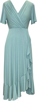 Alie Street London Waterfall Midi Dress In Harbour Green