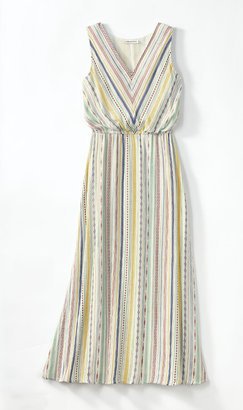 Women's Storied Striped Dress - Crema Multi - PM - Petite Size