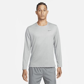 Men's Miler Dri-FIT UV Long-Sleeve Running Top in Grey