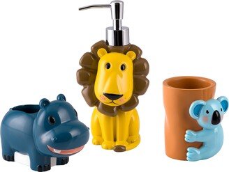 Allure Home Creations Animal Alphabet 3pc Set Lotion Pump/Toothbrush Holder/Tumbler - 3pc bath accessory set