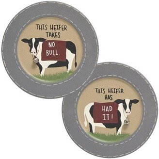 This Heifer Plate 2 Asstd. - 8.75 in diameter by .5 deep