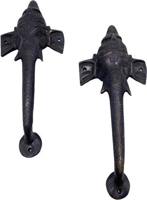 Elephant Door Handle, Vintage Pulls, Ethnic Strong Knocker, Knobs, Ganesh Pair Lover Gifts, Good Luck