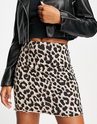 mini skirt in brown leopard print