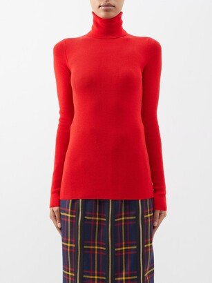 GG-appliqué Ribbed Wool-blend Roll-neck Sweater