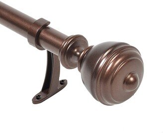 Deco Window 1 Inch Adjustable Curtain Rod for Windows & Doors Curtains with Oval Finials & Brackets Set