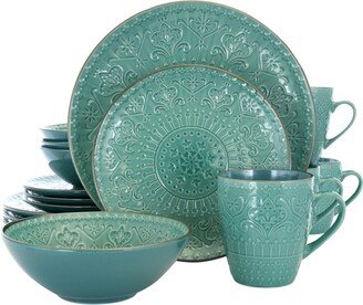 Reactive Glaze Mozaic 16 Piece Luxurious Stoneware Dinnerware Set, Service for 4