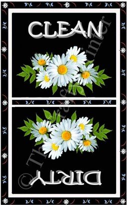 Daisies Dishwasher Magnet - Clean/Dirty White Daisy Flowers Choice Of Large Or Smaller