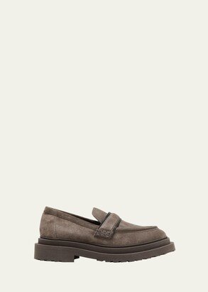 Suede Monili Chunky Loafers