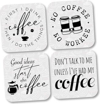 Coffee Quotes Coasters, Mother's Day Gift, Funny Birthday Christmas Gift