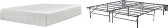 Chime 12 Inch Memory Foam Black/White 2-Piece King Mattress Package