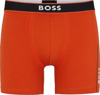 Stretch-Cotton Boxer Briefs with Stripes and Logos