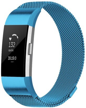 Unisex Fitbit Charge 2 Blue Stainless Steel Watch Replacement Band