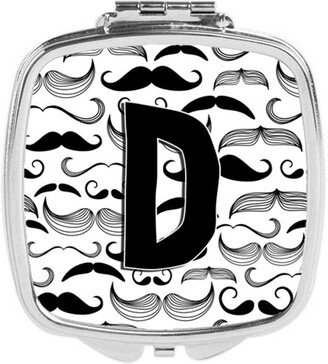 CJ2009-DSCM Letter D Moustache Initial Compact Mirror