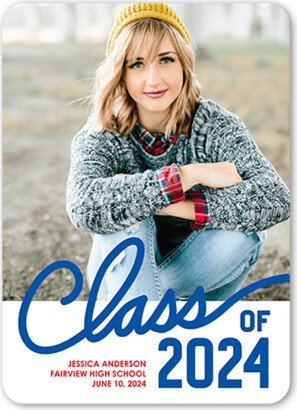 Graduation Announcements: Proud Class Graduation Announcement, White, 5X7, Matte, Signature Smooth Cardstock, Rounded